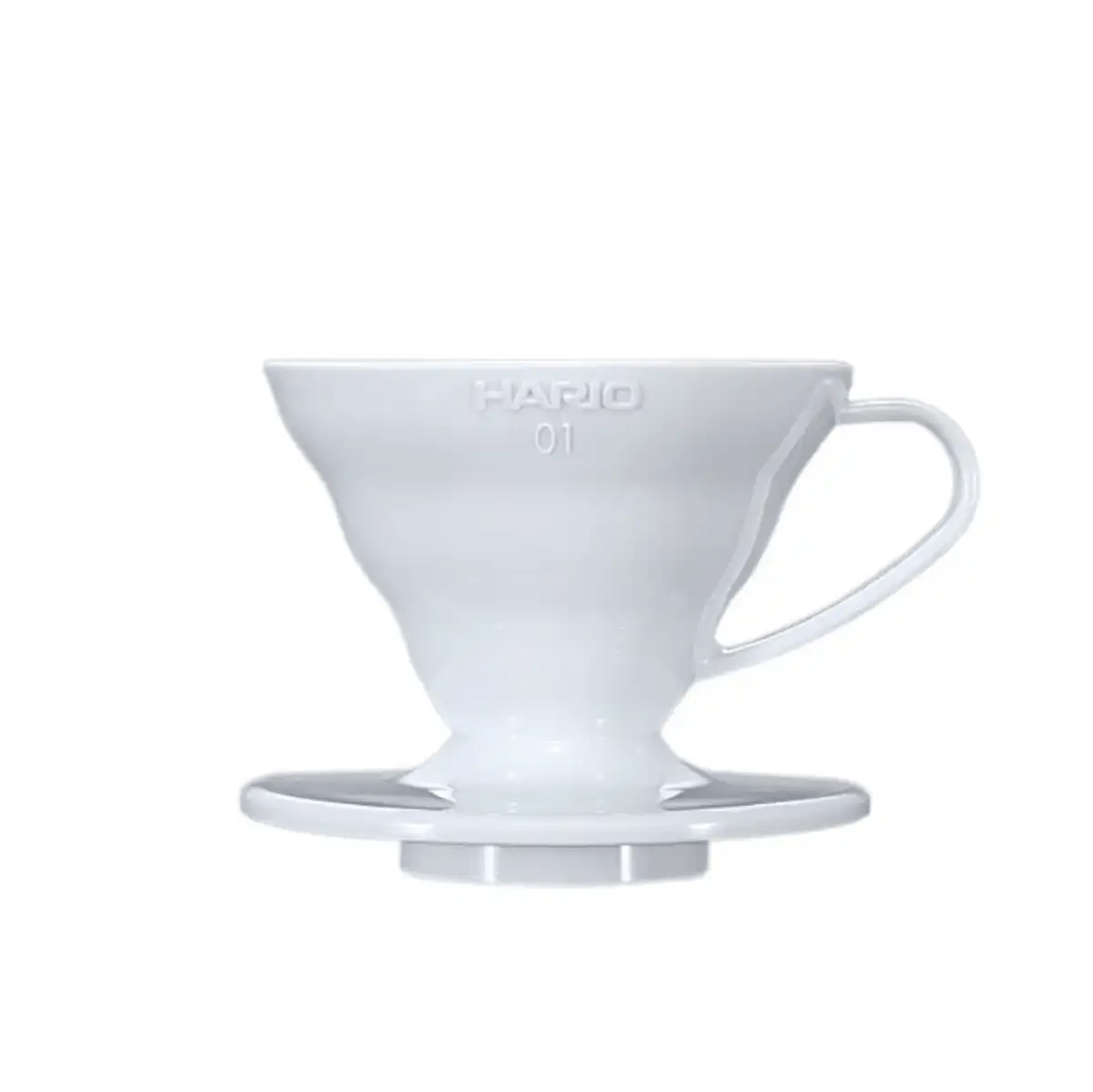Hario V60 Plastic Coffee Dripper (Size 01, White) Pour Over Equipment Hario