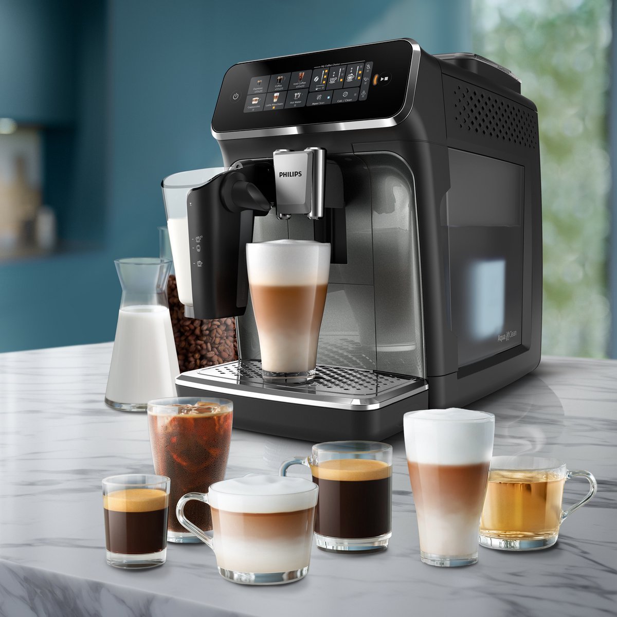 Philips 4400 LatteGo Super Automatic Espresso, Cappuccino, & Latte Macchiato Machine with SilentBrew EP4447/90 - Open Box, Unused Super Automatic Espresso Machine Philips
