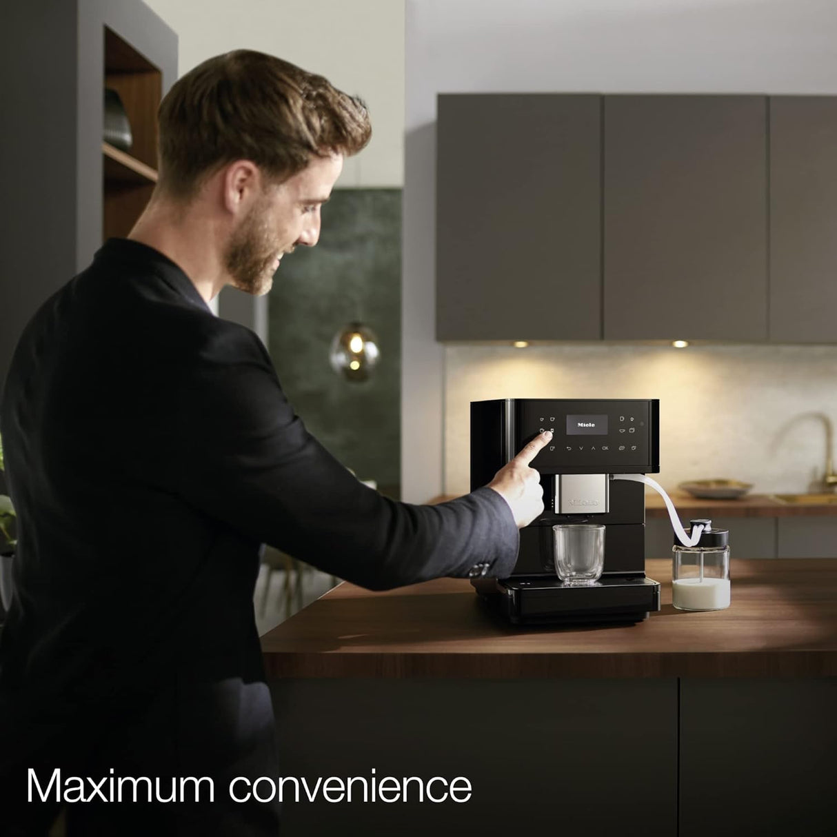 Miele CM 6160 Milk Perfection Countertop Coffee Machine (Obsidian Black) Super Automatic Espresso Machine Miele