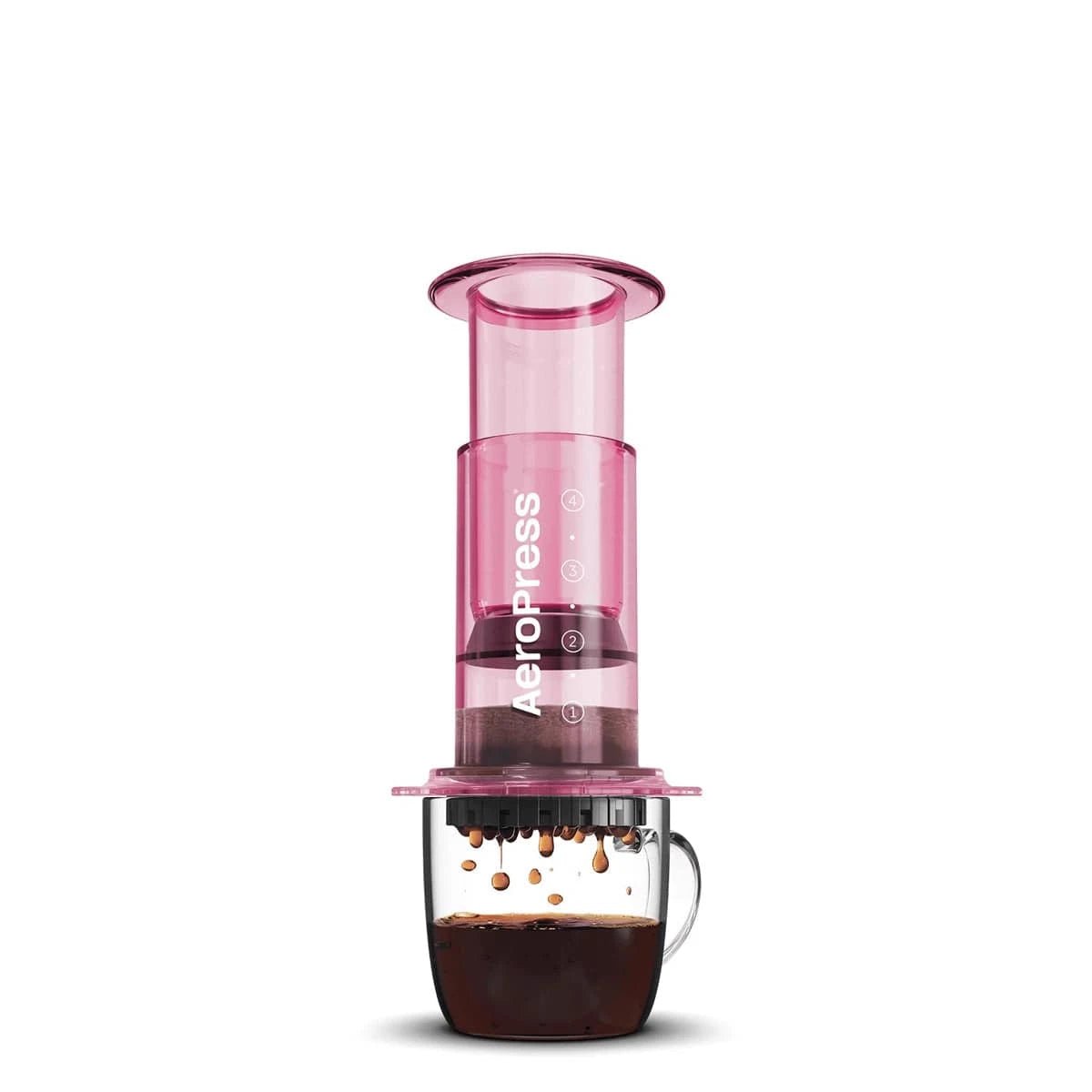 AeroPress Clear Coffee Press (Pink) Pour-Over Coffee Makers AeroPress