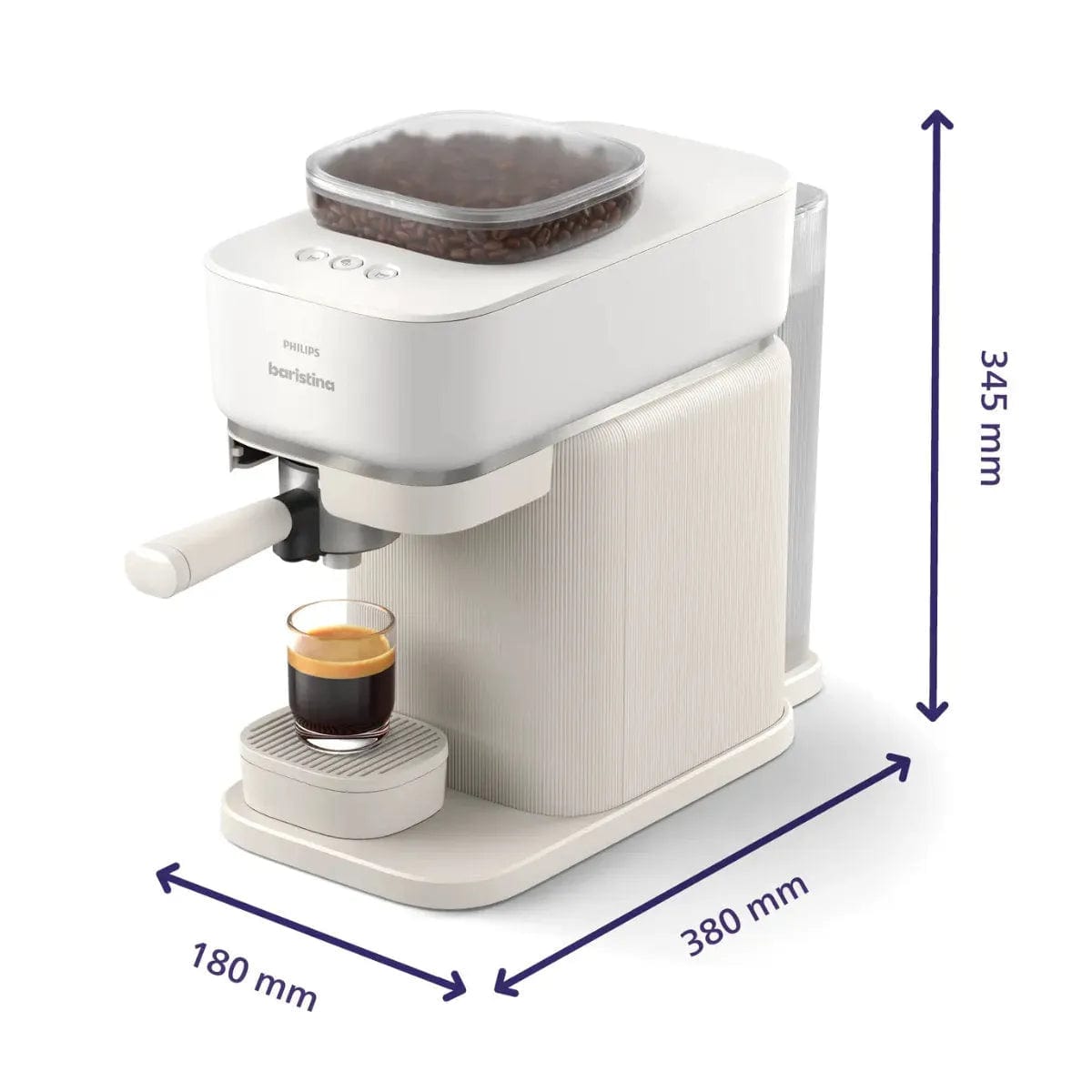 Philips Baristina Combo Espresso Machine with Milk Frother BAR303/00 (White) Super Automatic Espresso Machine Philips