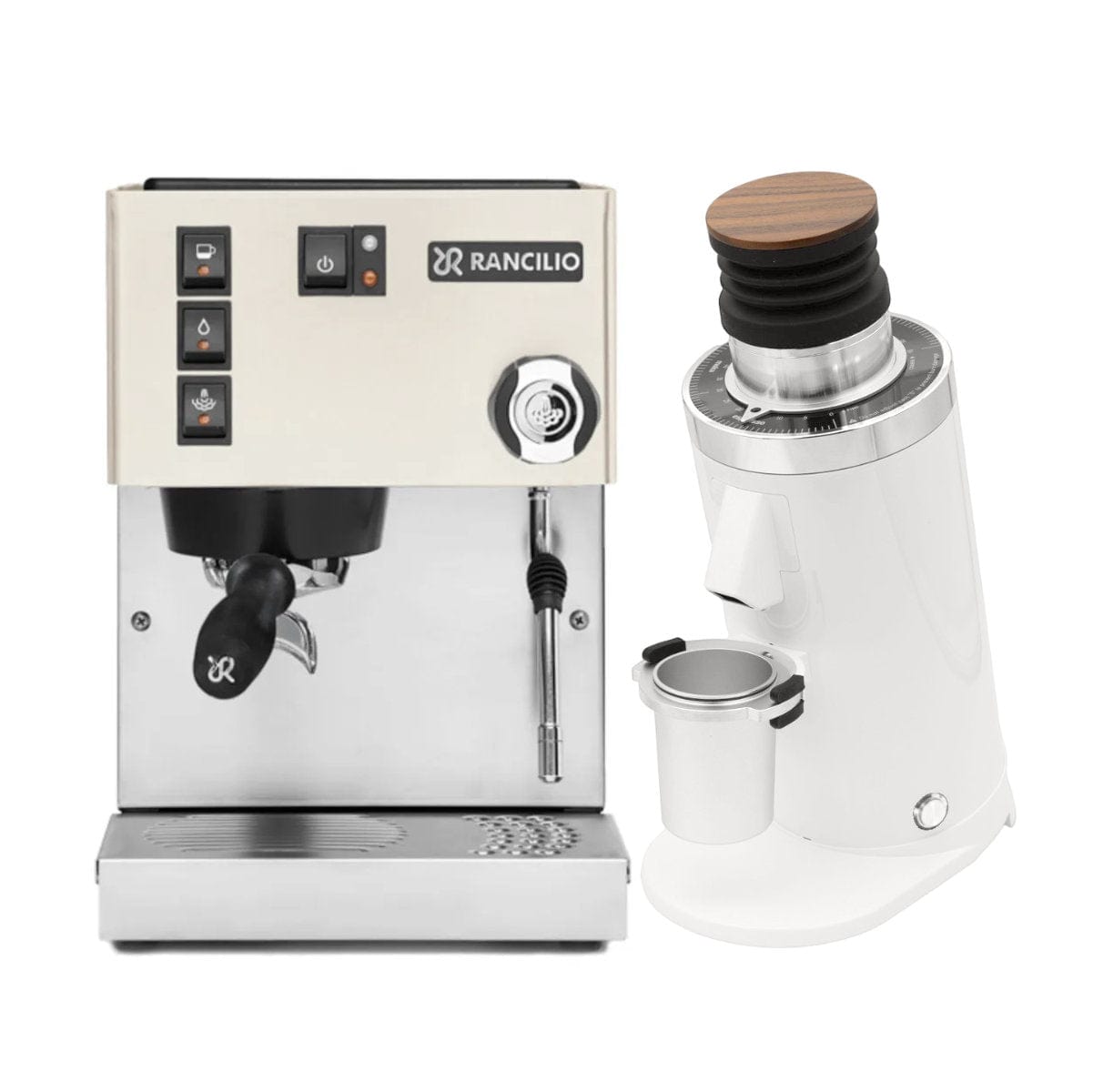Rancilio Silvia M V6 Espresso Machine (White) and DF64 Gen 2 Grinder (White) Bundle Espresso Machine Rancilio