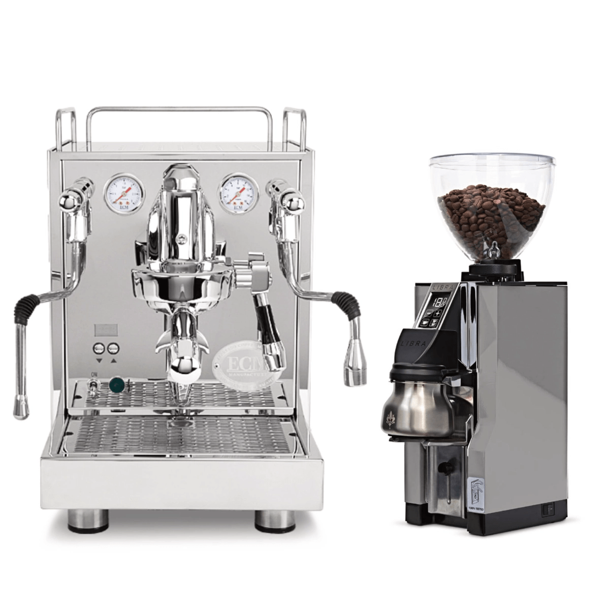 ECM Mechanika Max Espresso Machine with Eureka Mignon Libra 65 All Purpose Grinder (Chrome) Bundle Espresso Machine (Prosumer) ECM