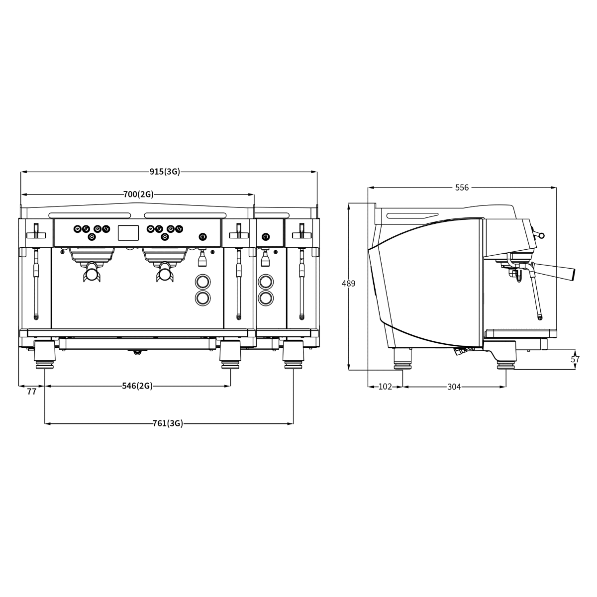 Conti NG-C 2 Group Espresso Coffee Machine (Black) Espresso Machine (Commercial) Conti