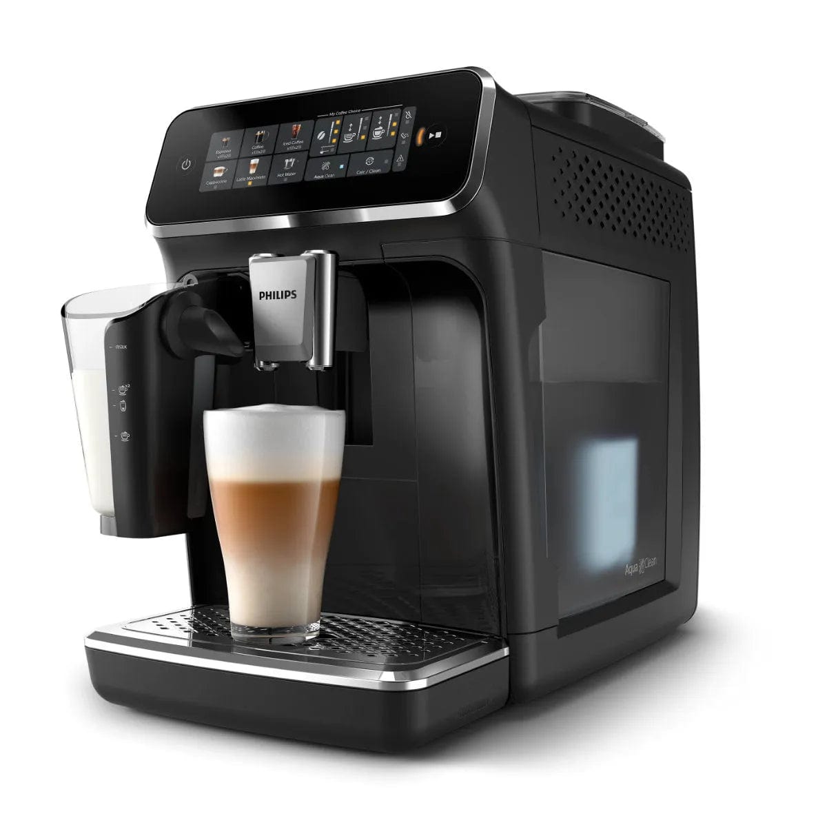 Philips 3300 LatteGo Super Automatic Espresso, Cappuccino, & Latte Macchiato Machine with SilentBrew EP3341/50 (Glossy Black) Super Automatic Espresso Machine Philips