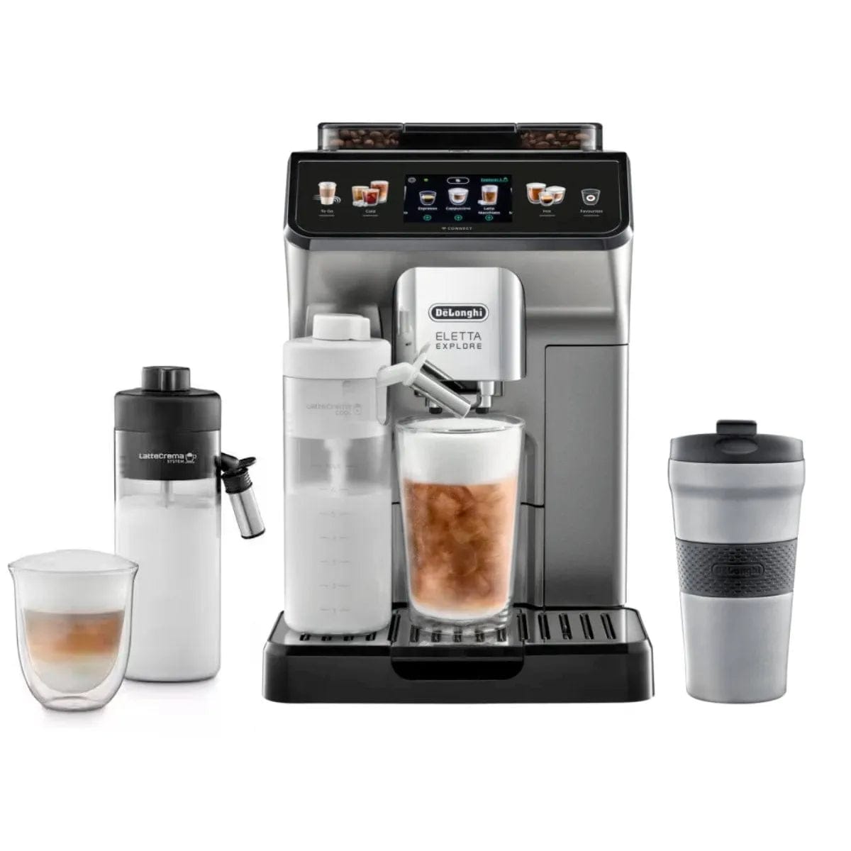 De'Longhi Eletta Explore Super Automatic Espresso Machine with Cold Brew ECAM45086S Super Automatic Espresso Machine DeLonghi