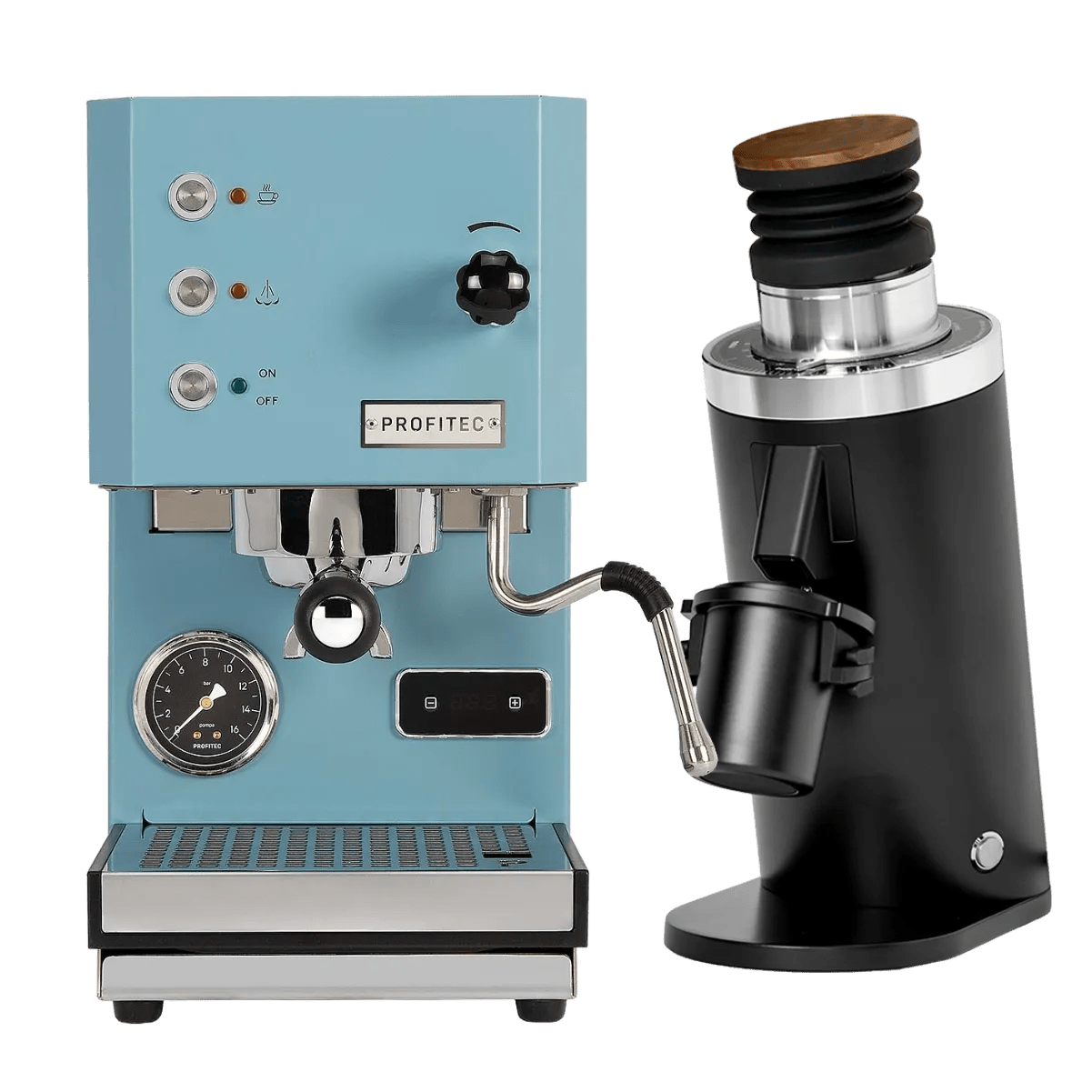 Profitec Go (Blue) Espresso Machine & DF64 Gen 2 Grinder (Black) Bundle Espresso Machine (Prosumer) Profitec