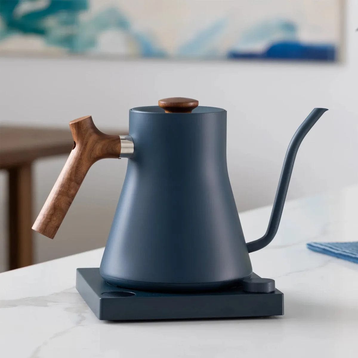 Fellow Stagg EKG Pour-Over Kettle (Stone Blue + Walnut) Kettle Fellow