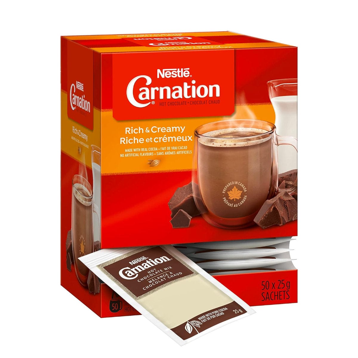 Nestle Carnation Hot Chocolate Rich and Creamy Sachets (50x19g each) Beverages Nestle