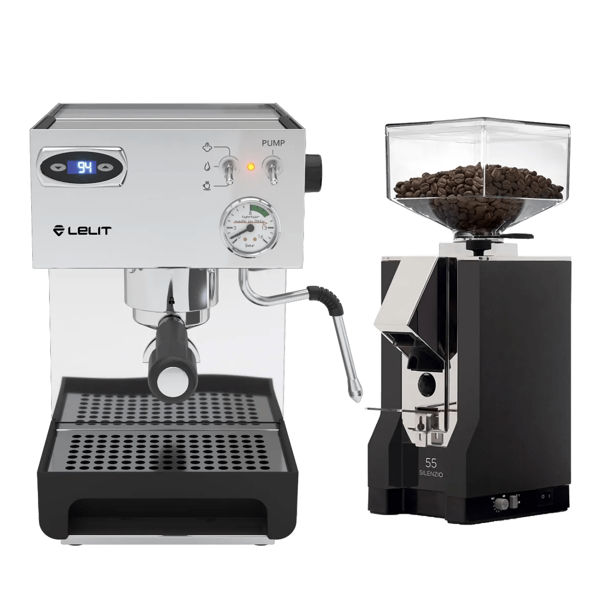 Lelit Anna 2 PL41TEM Espresso Machine with PID and Eureka Mignon Silenzio 55mm (Black) Bundle Espresso Machine Lelit