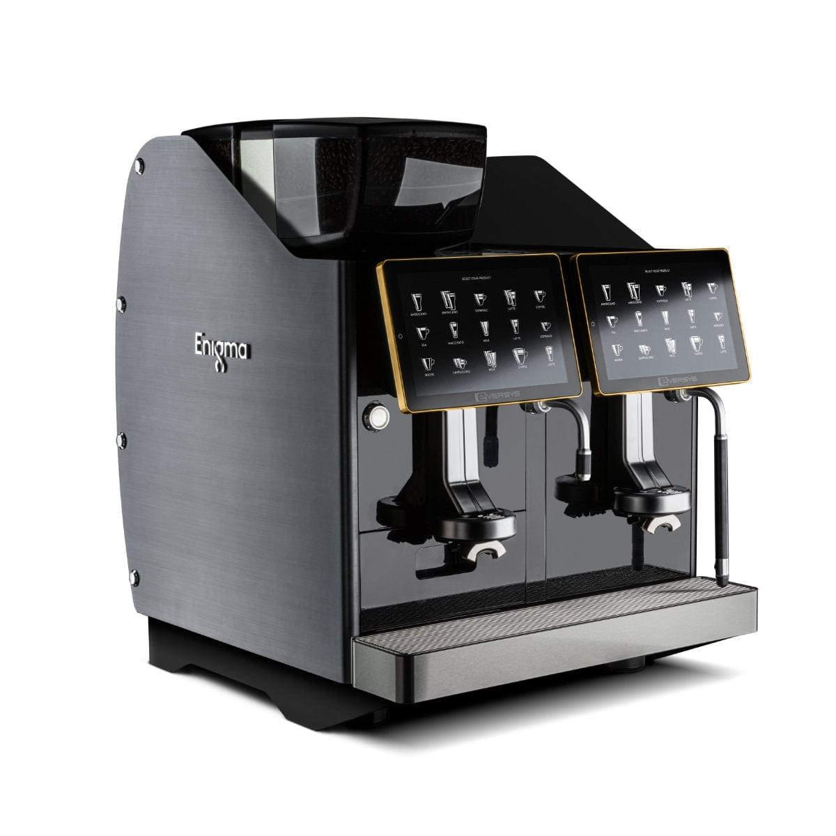 Eversys Enigma 2 Group Head Milk System Super Traditional Espresso Machine E'4ms/ST (Charcoal) Espresso Machine (Commercial) Eversys