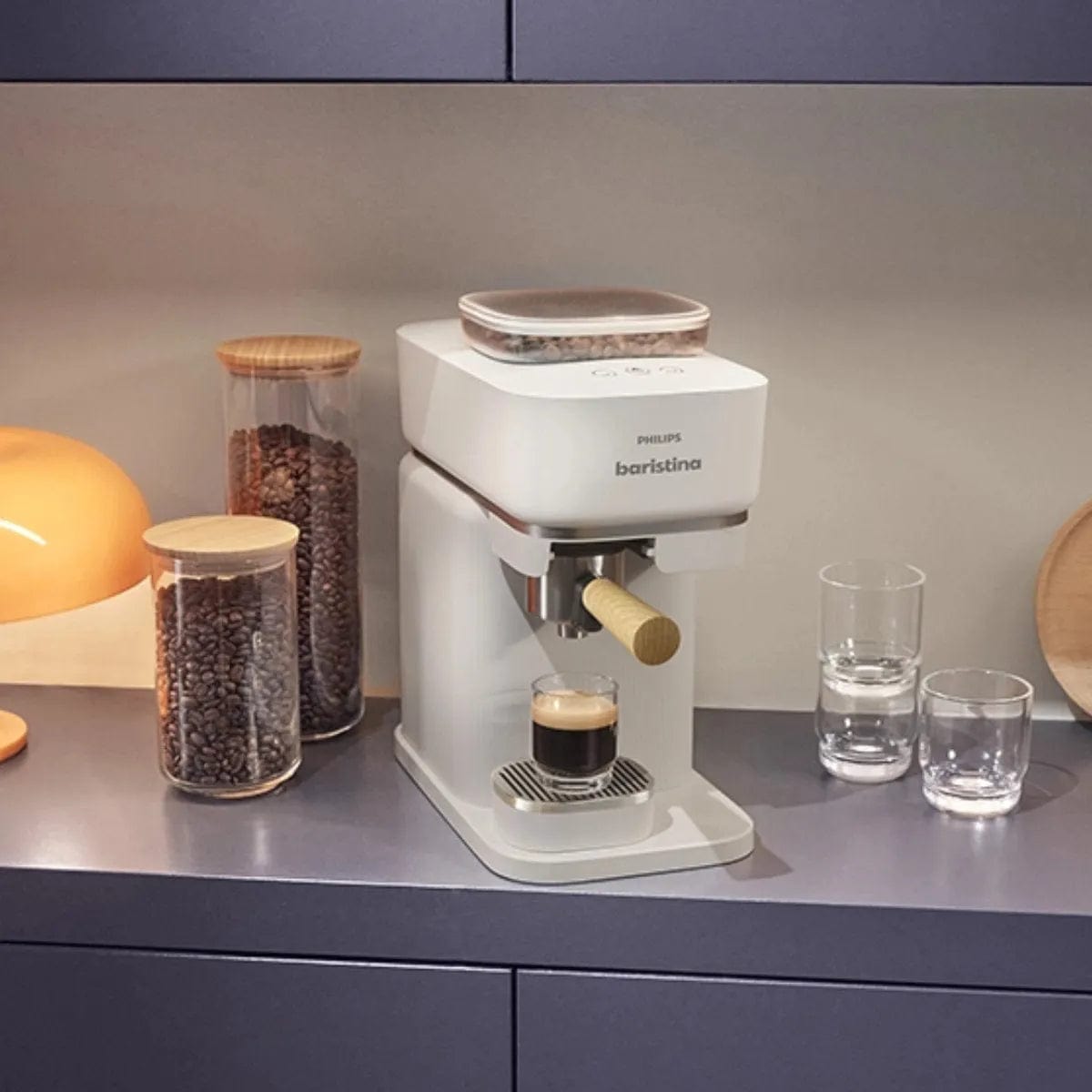 Philips Baristina Combo Espresso Machine with Milk Frother BAR303/00 (White) Super Automatic Espresso Machine Philips