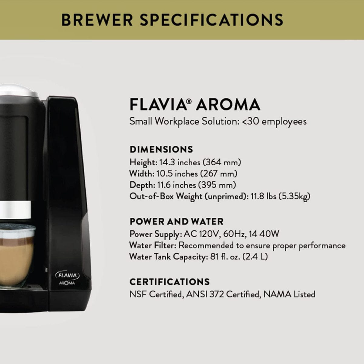 Flavia® Mars Drinks Aroma Freshpacks Single-Serve Coffee Brewer Cafe Beverage Creator Single Serve Brewer Flavia