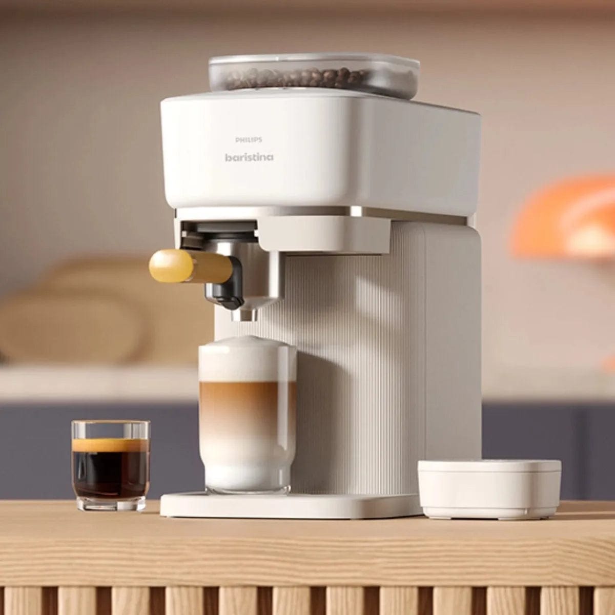 Philips Baristina Combo Espresso Machine with Milk Frother BAR303/00 (White) Super Automatic Espresso Machine Philips