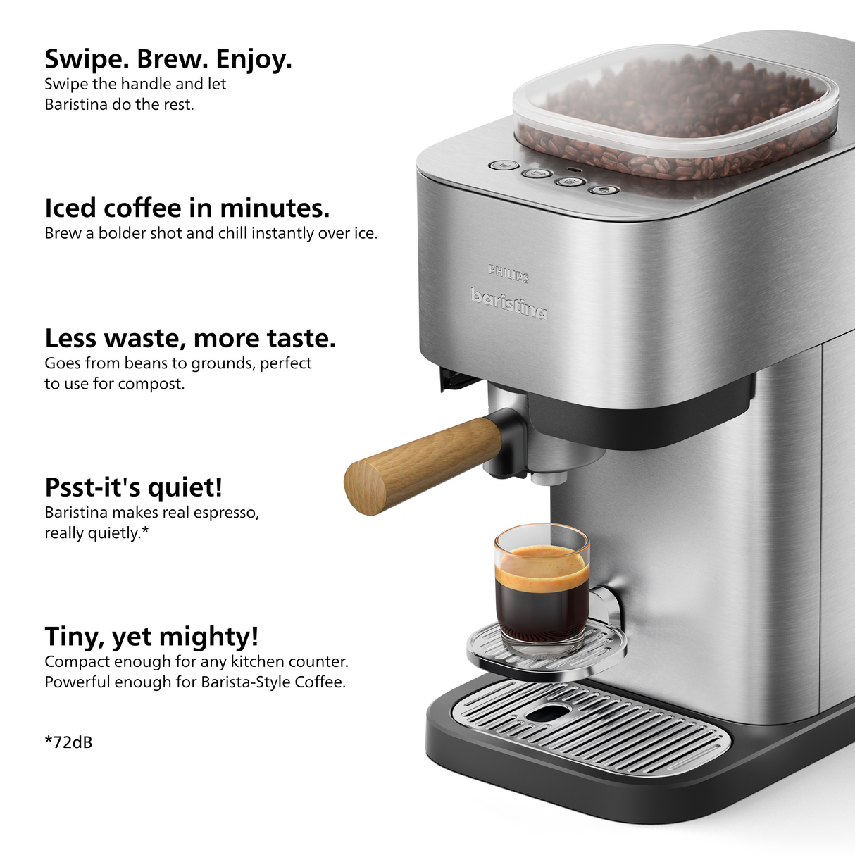 Philips Baristina Plus Semi-Automatic Espresso Machine BAR500/00 (Stainless Steel) Espresso Machine Philips