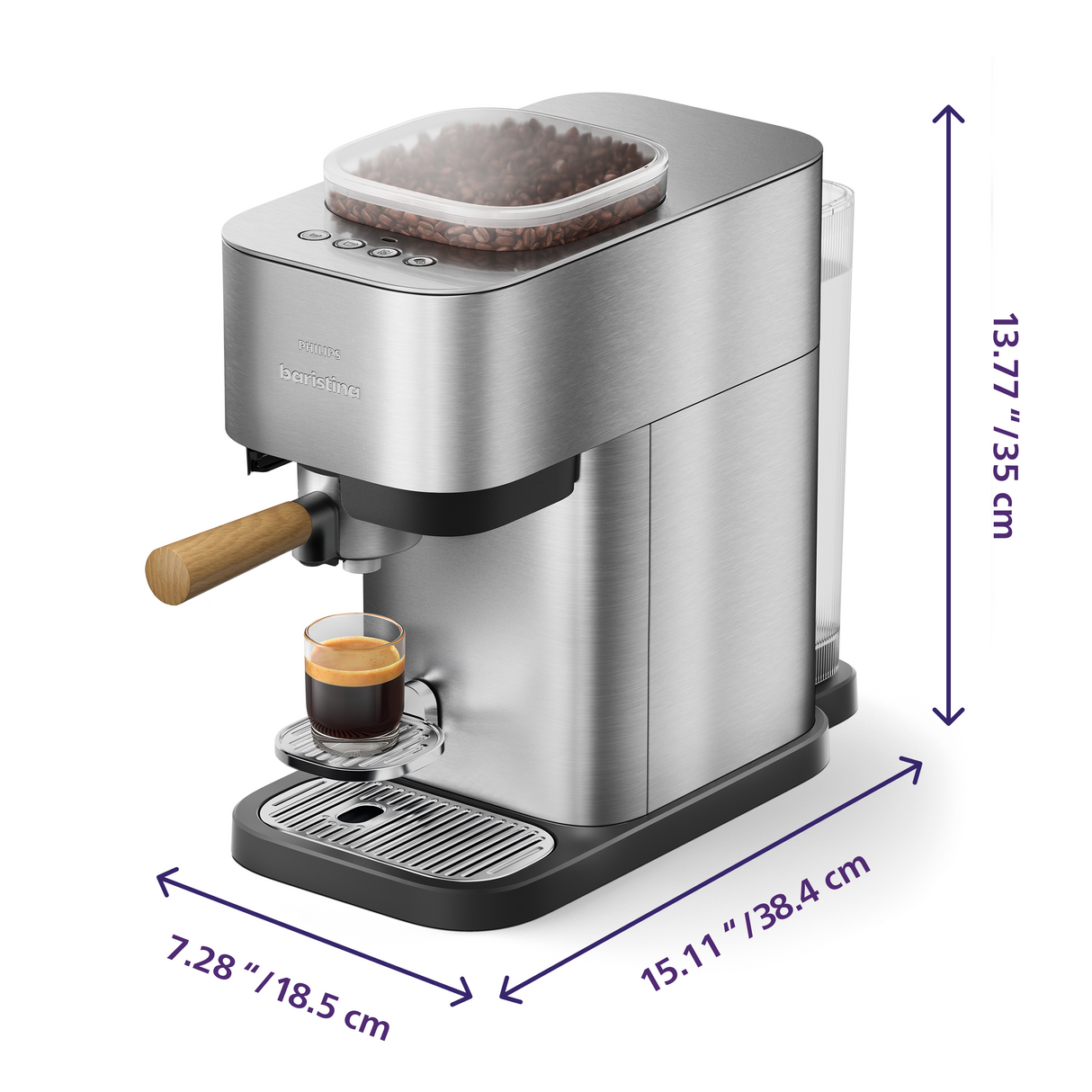 Philips Baristina Plus Semi-Automatic Espresso Machine BAR500/00 (Stainless Steel) Espresso Machine Philips