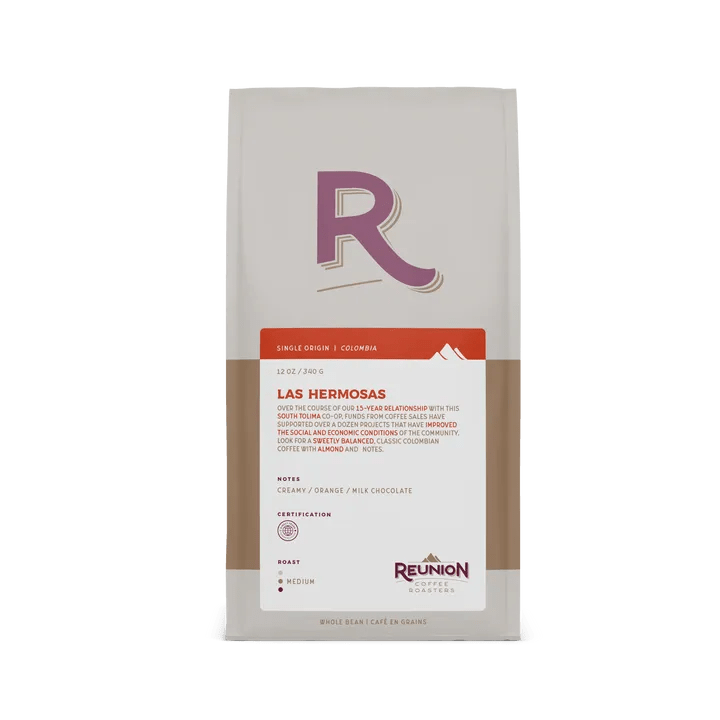 Reunion Island Colombian Las Hermosas Whole Bean Coffee Value Pack(Box of 6) Whole Bean Coffee Reunion Coffee Roasters