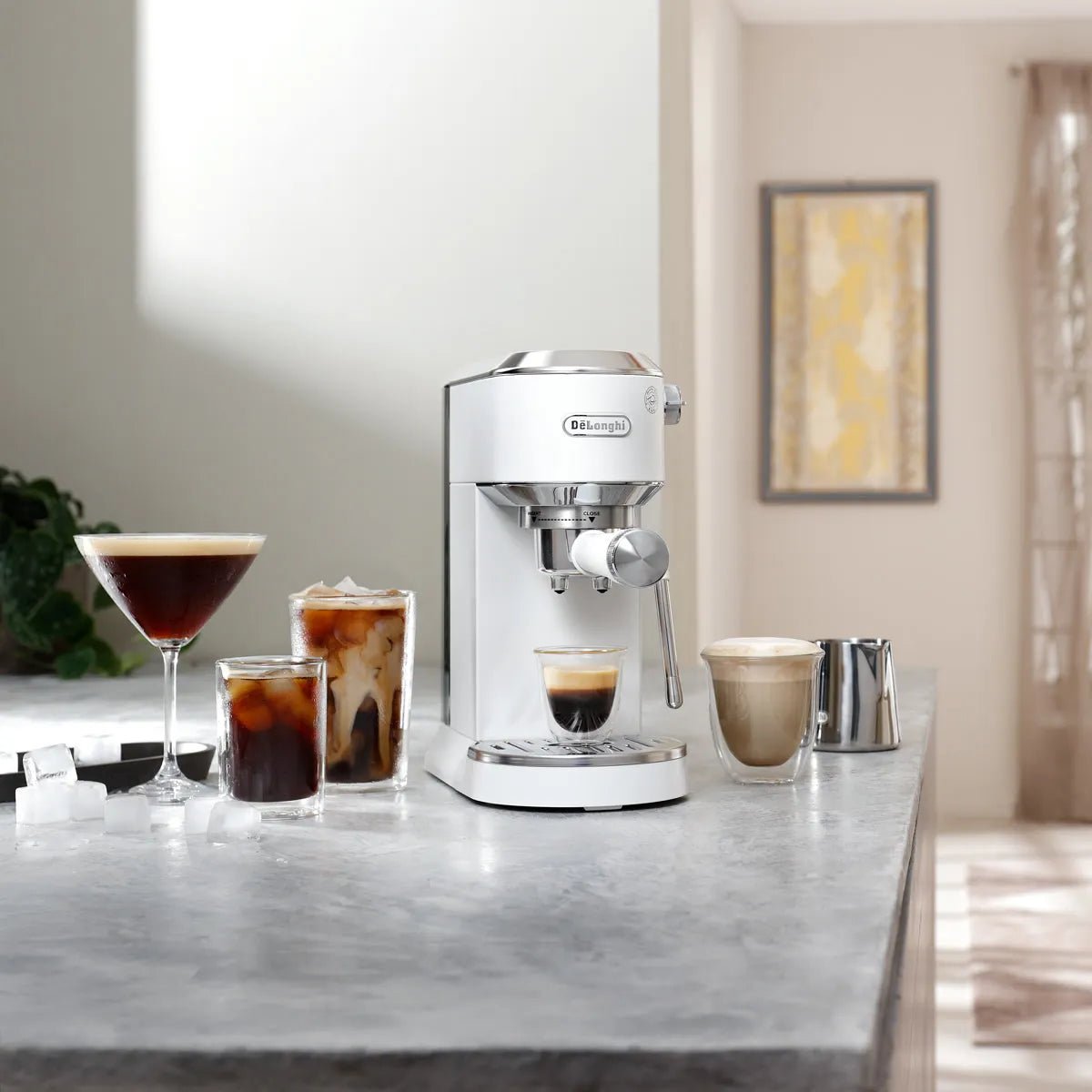 De'Longhi Dedica Duo Espresso Machine with Cold Brew EC890WI (Vanilla) Espresso Machine DeLonghi