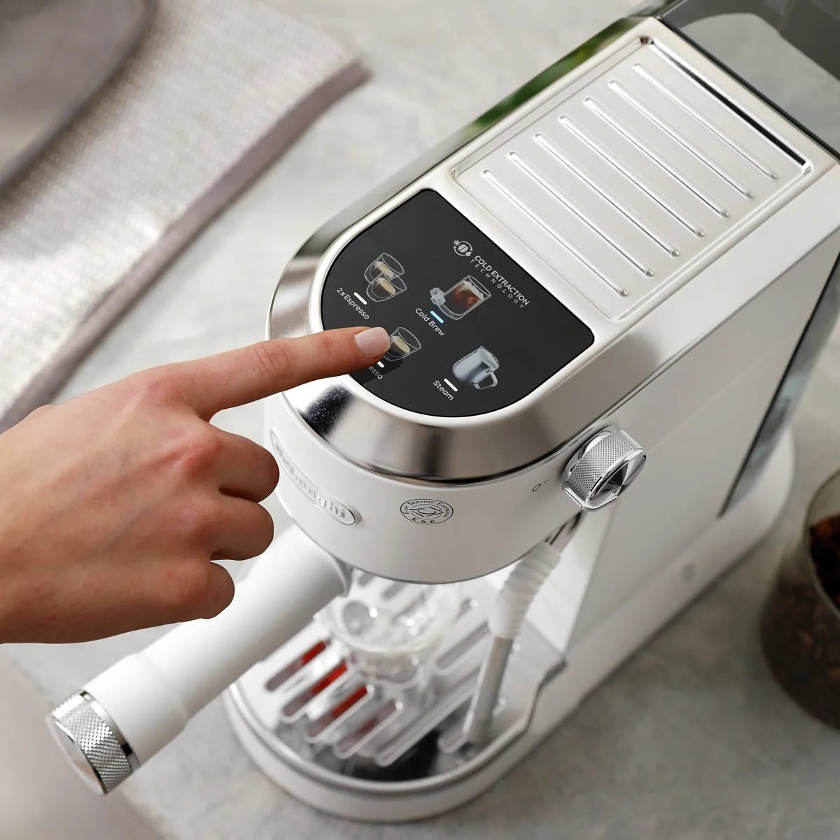 De'Longhi Dedica Duo Espresso Machine with Cold Brew EC890WI (Vanilla) Espresso Machine DeLonghi