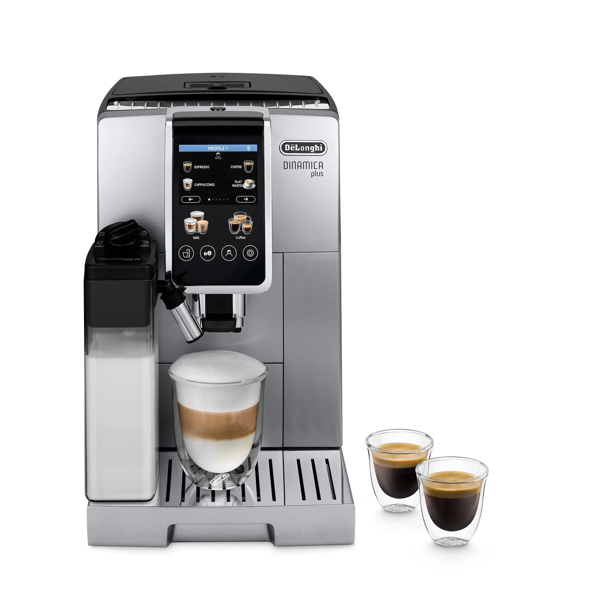 De'Longhi Dinamica Plus Super Automatic Espresso & Coffee Machine ECAM38085SB (Silver) Super Automatic Espresso Machine DeLonghi