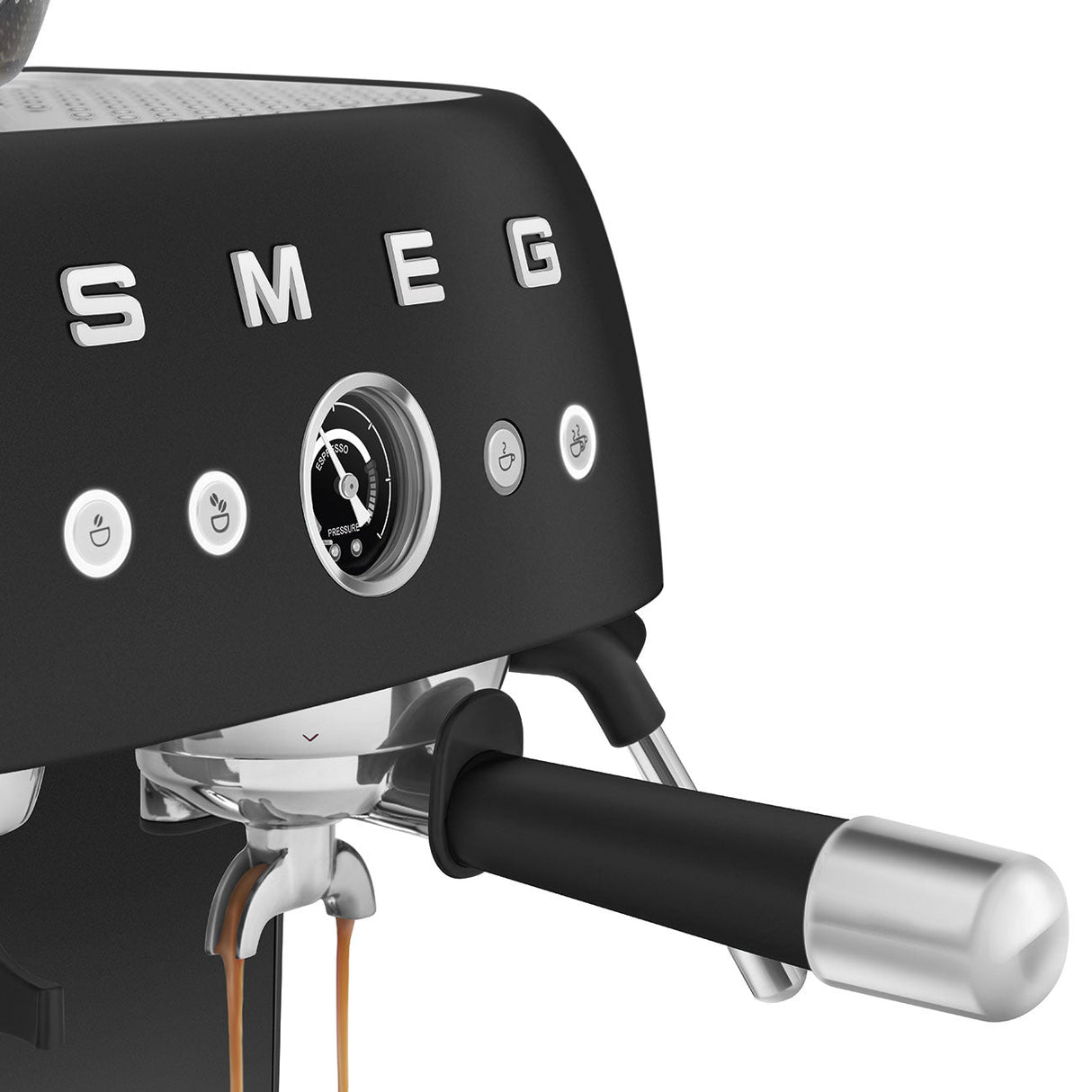 Smeg Retro-Style Semi Automatic Espresso Machine with Grinder EGF03BLMUS (Matte Black) Espresso Machine Smeg