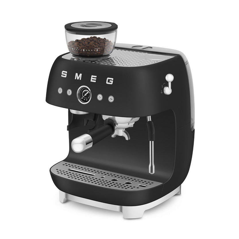 Smeg Retro-Style Semi Automatic Espresso Machine with Grinder EGF03BLMUS (Matte Black) Espresso Machine Smeg
