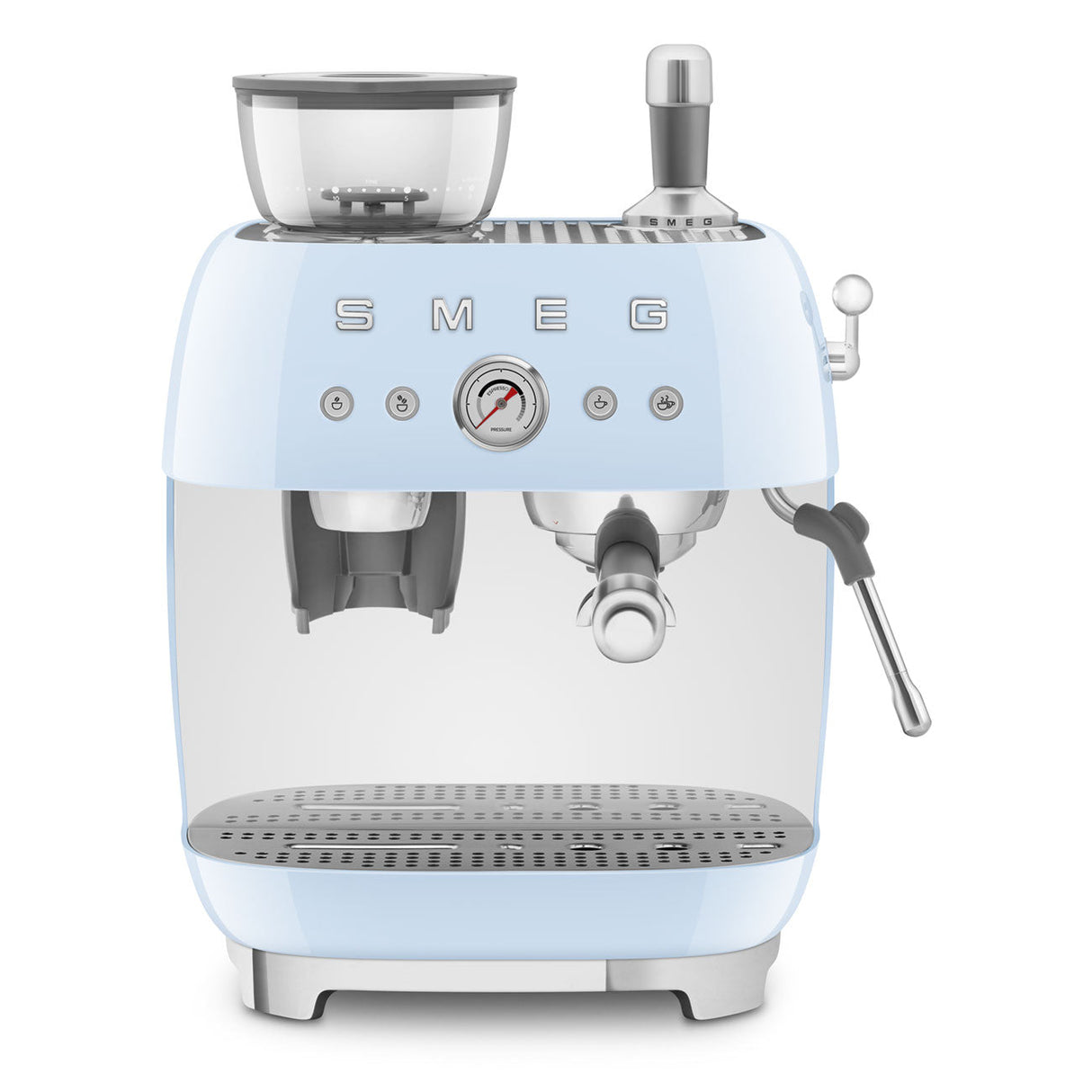 Smeg Retro-Style Semi Automatic Espresso Machine with Grinder EGF03PBUS (Pastel Blue) Espresso Machine Smeg