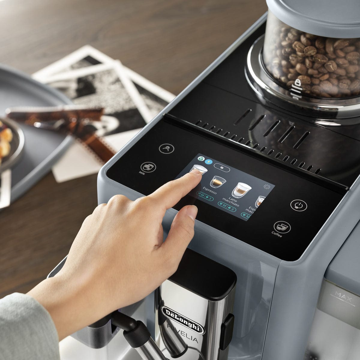 De'Longhi Rivelia Super Automatic Espresso Machine EXAM44055G (Pebble Grey) Super Automatic Espresso Machine DeLonghi