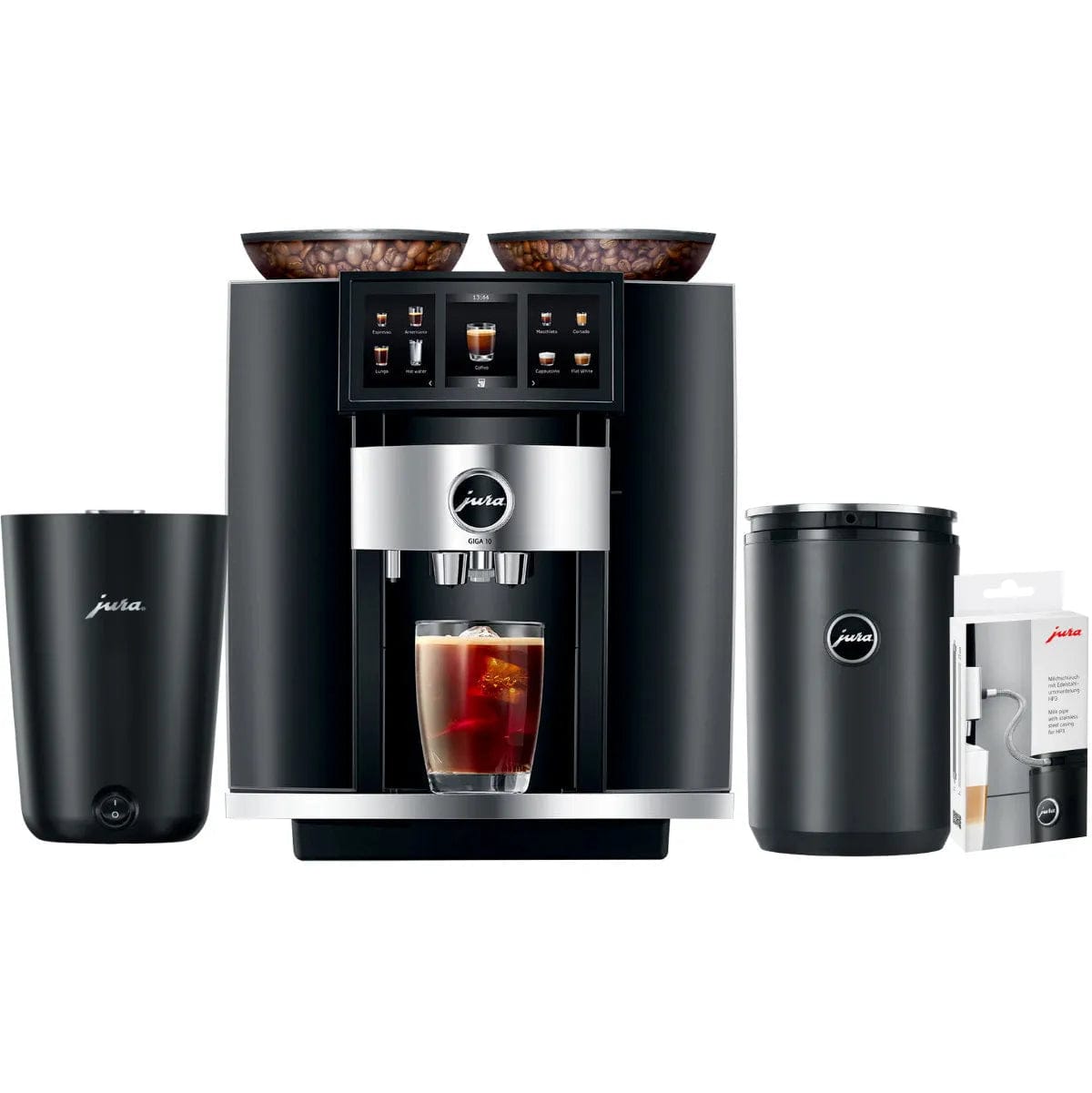 JURA GIGA 10 15527 Diamond Black Bundle: Cool Control 1L, Hot Cup Warmer S - Black & Milk Pipe with S.S. Casing & HP3 Super Automatic Espresso Machine (Commercial) Jura