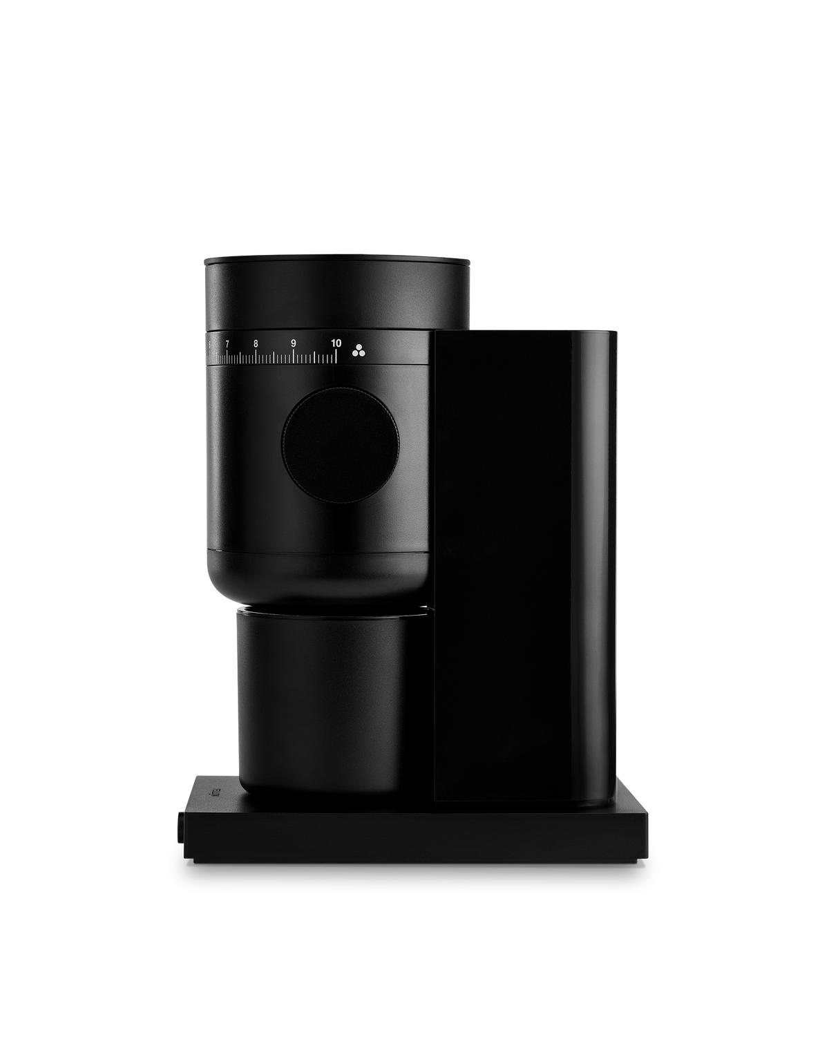Fellow Opus 2 Conical Burr Grinder in matte black, front view