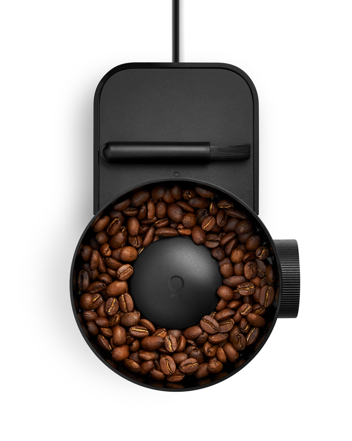 Fellow Opus 2 Conical Burr Grinder in matte black, rear view