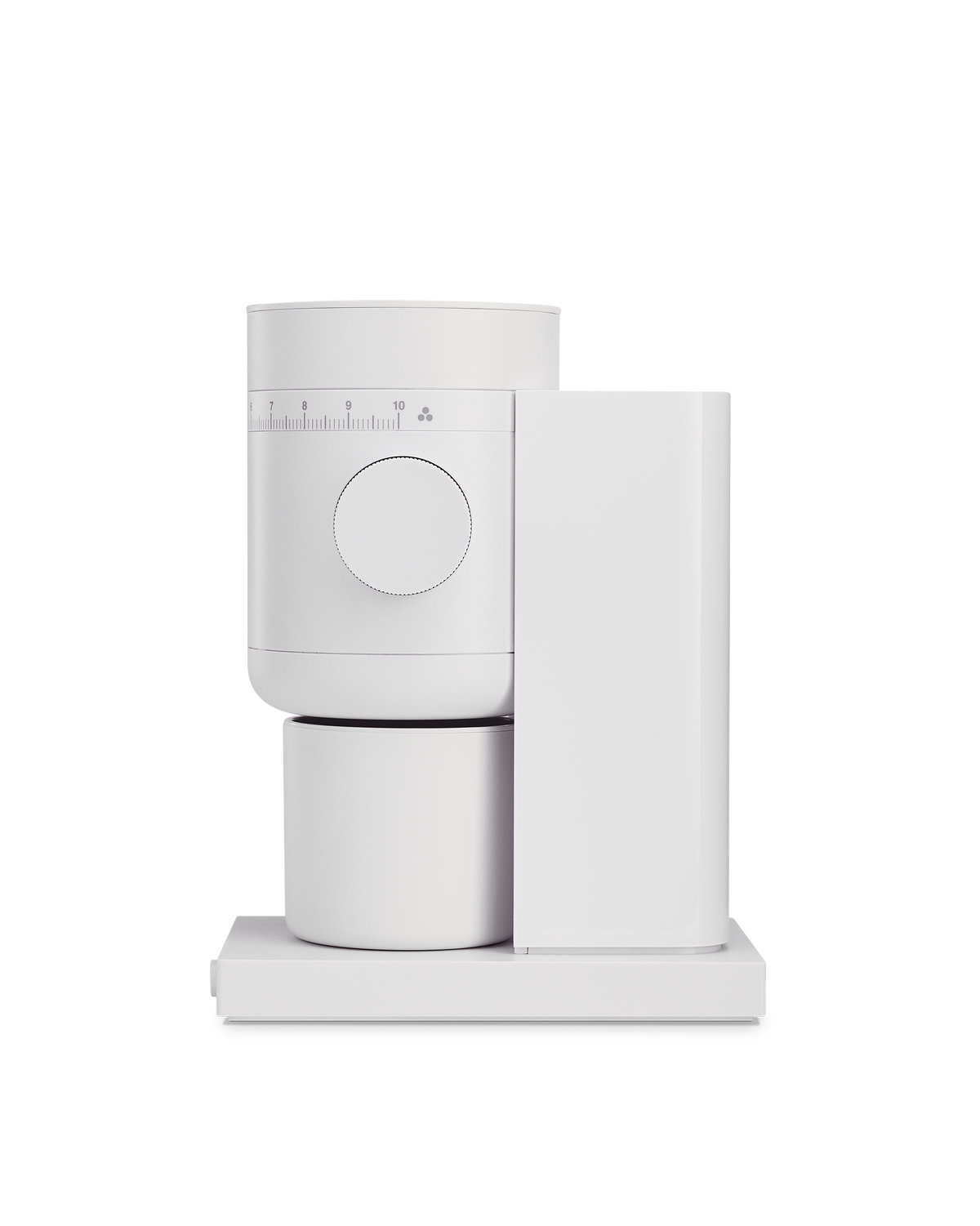 Fellow Opus 2 Conical Burr Grinder in matte white, front view