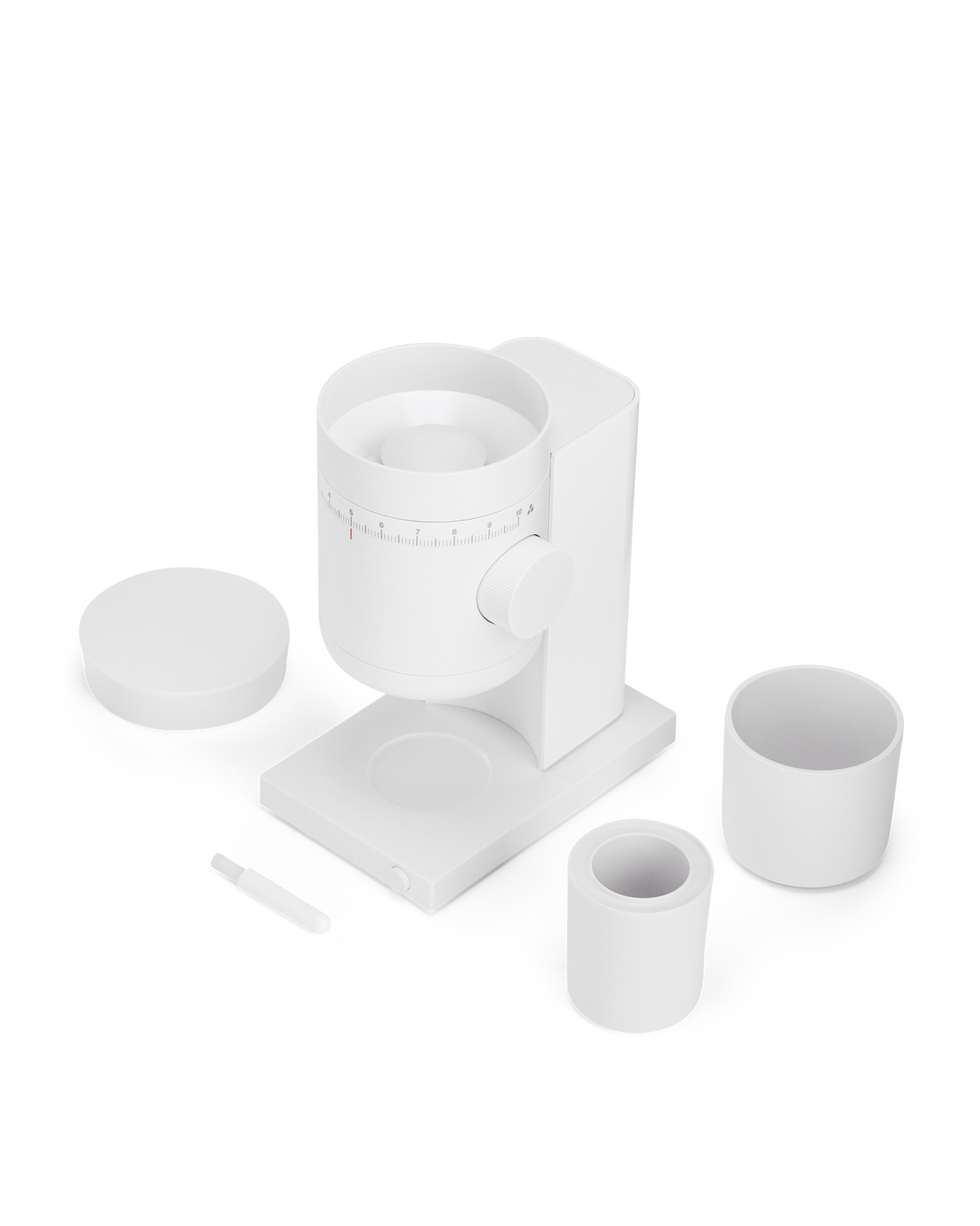 Fellow Opus 2 Conical Burr Grinder in matte white, detail
