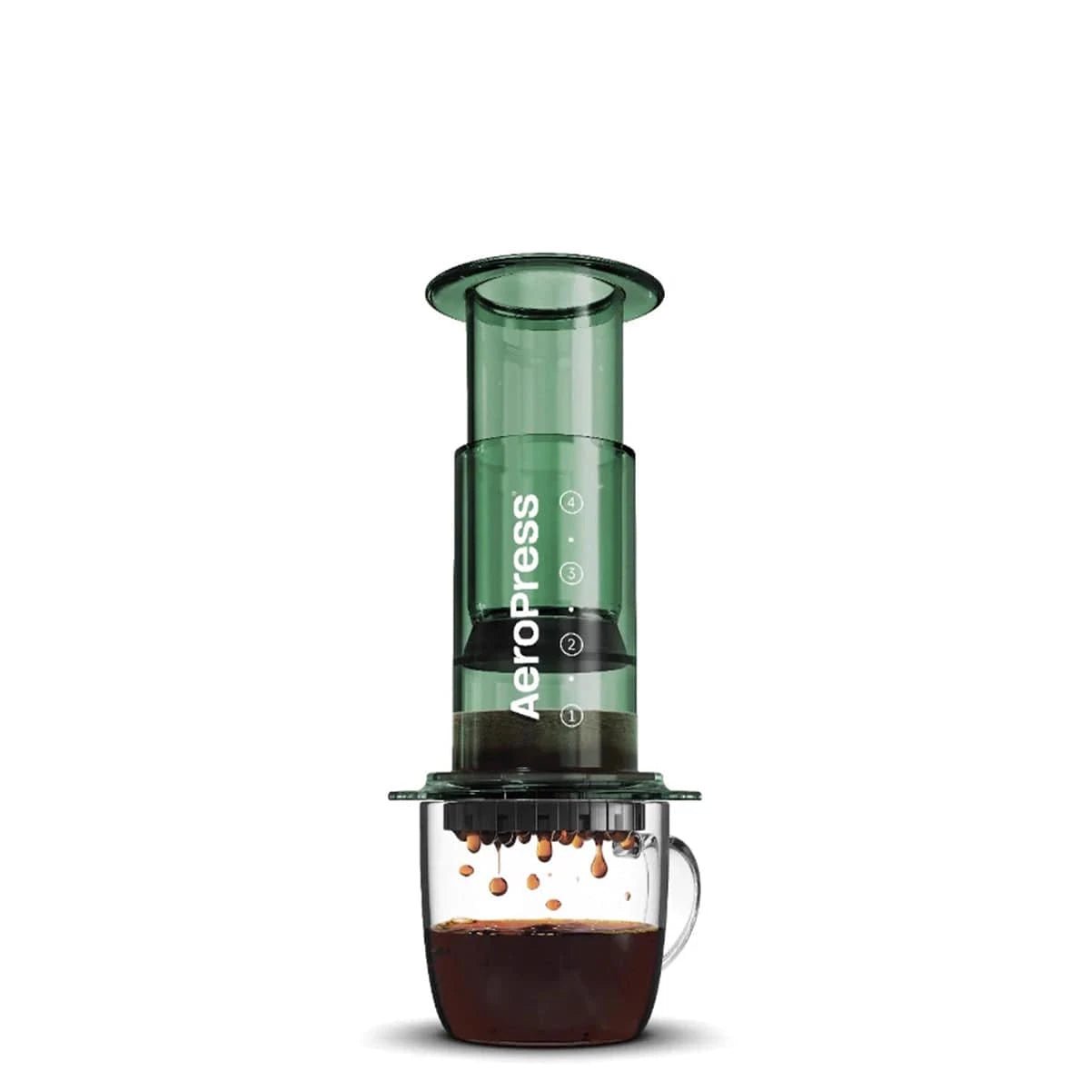 AeroPress Clear Coffee Press (Green) Pour-Over Coffee Makers AeroPress