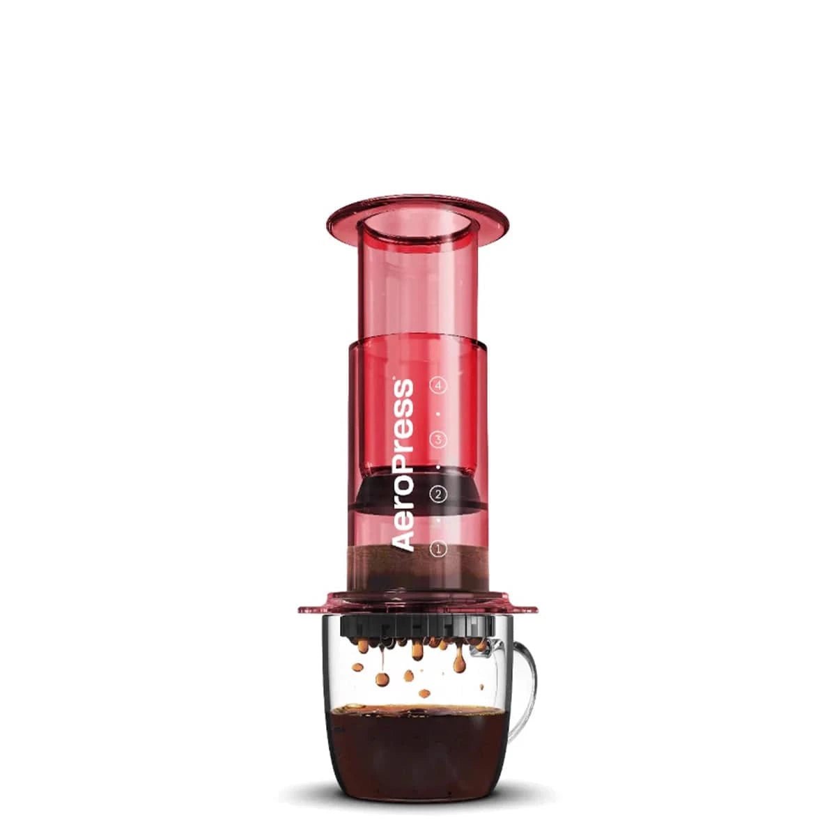 AeroPress Clear Coffee Press (Red) Pour-Over Coffee Makers AeroPress
