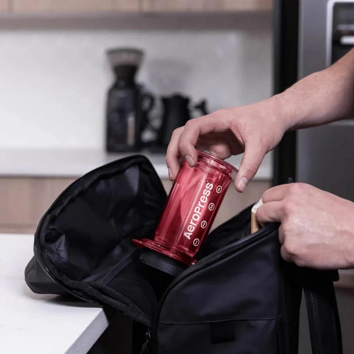 AeroPress Clear Coffee Press (Red) Pour-Over Coffee Makers AeroPress