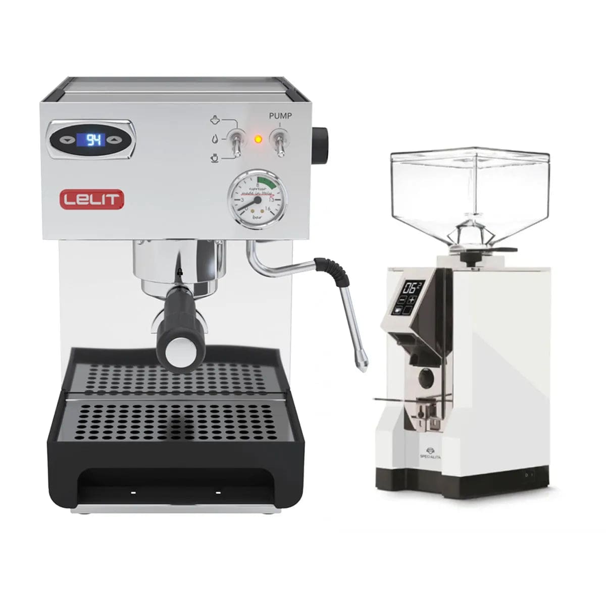 Lelit Anna 2 PL41TEM Espresso Machine with PID and Eureka Mignon Specialita (White) Grinder Bundle Espresso Machine Lelit