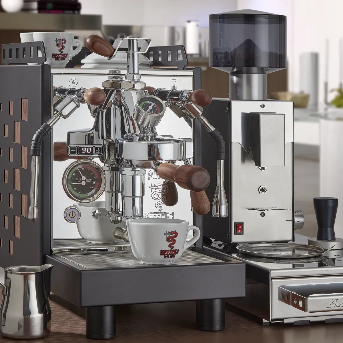 Bezzera Aria TOP Heat Exchange Espresso Machine w/ PID, Flow Control (Black w/Wood) - Open Box, Unused Espresso Machine (Prosumer) Bezzera