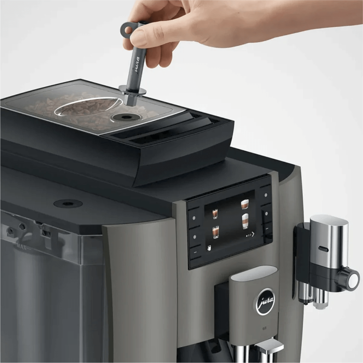 Jura W8 Super Automatic Professional Coffee & Espresso Machine 15650 (Dark Inox) Super Automatic Espresso Machine Jura