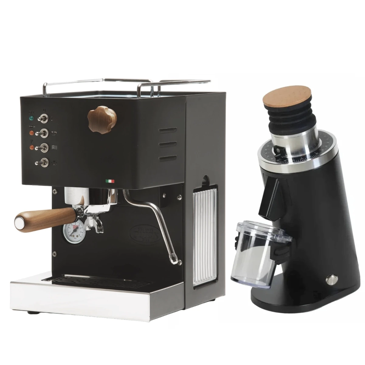 Quick Mill Pippa (Black) Espresso Machine & DF64 Gen 2 Grinder (Black) Bundle Espresso Machine Quick Mill