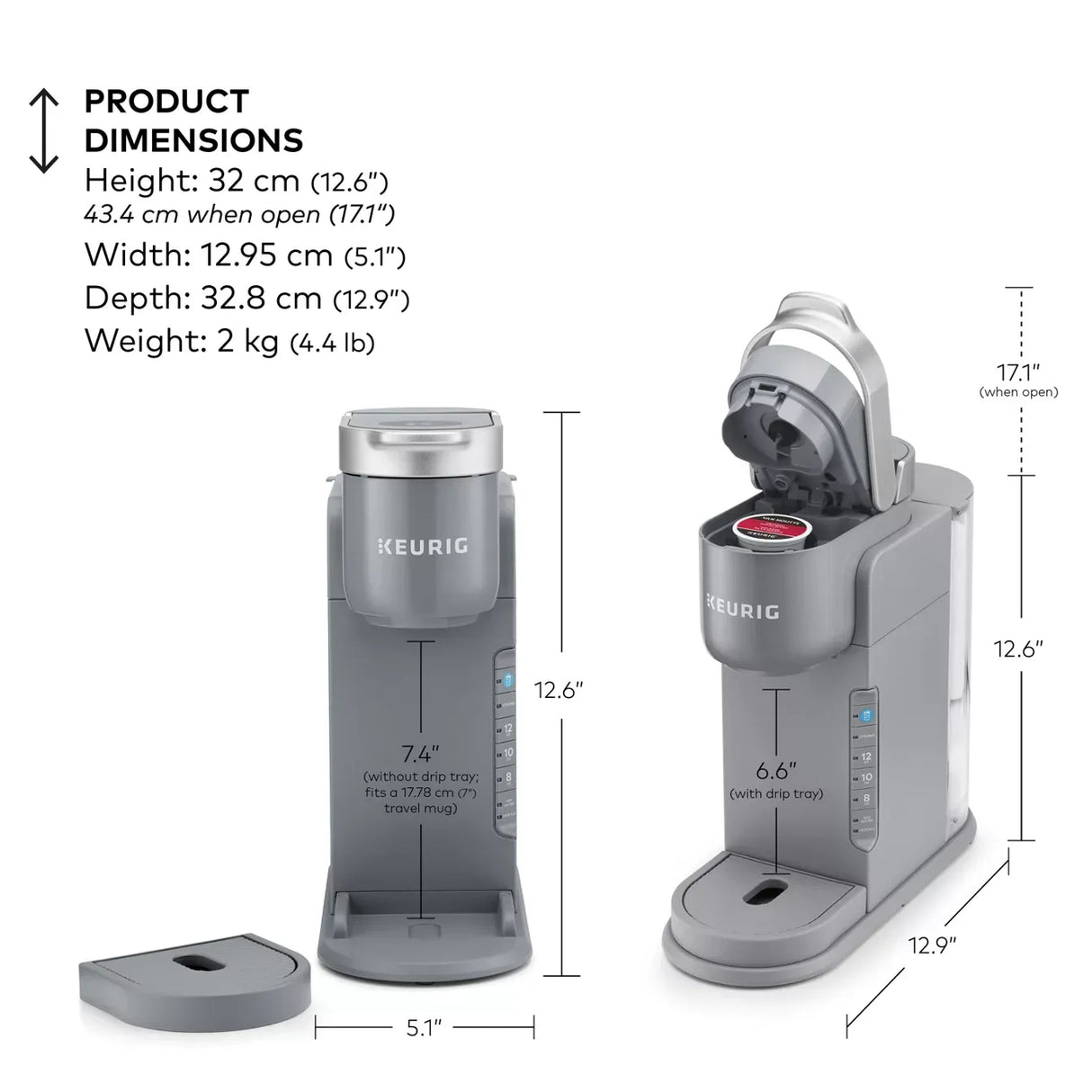 Keurig K-Slim Single Serve Coffee Maker (Grey) Keurig Machine Keurig