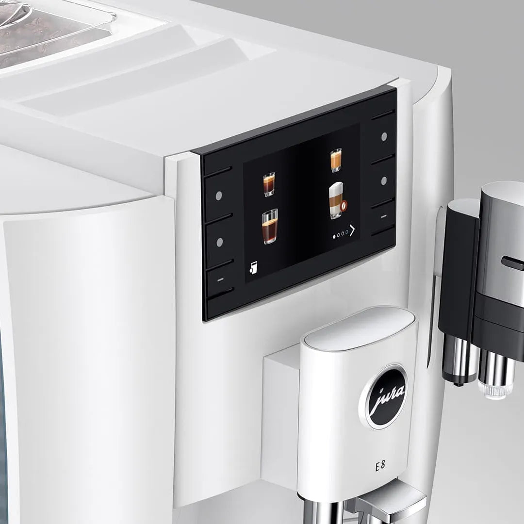 Jura E8 Chrome Automatic Coffee Machine 15646 (Latest Version) Super Automatic Espresso Machine Jura