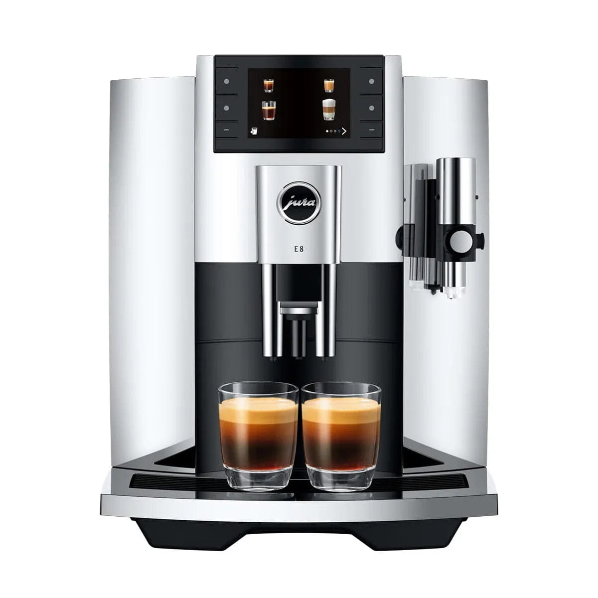 Jura E8 Chrome Automatic Coffee Machine 15646 (Latest Version) Super Automatic Espresso Machine Jura