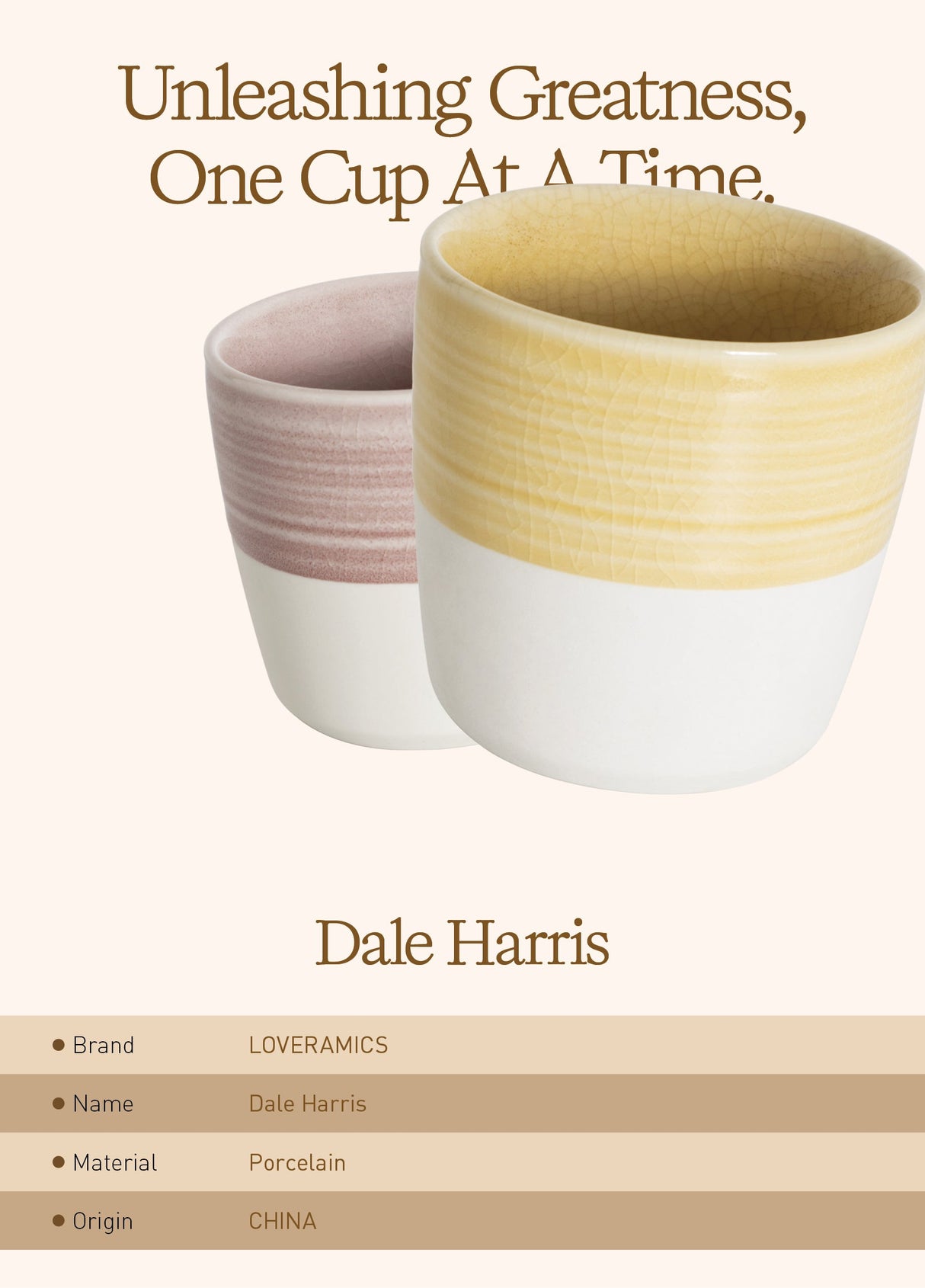 Loveramics Dale Harris 200ml Cappuccino Cup (Crackle Glaze Yellow) Accessory Loveramics