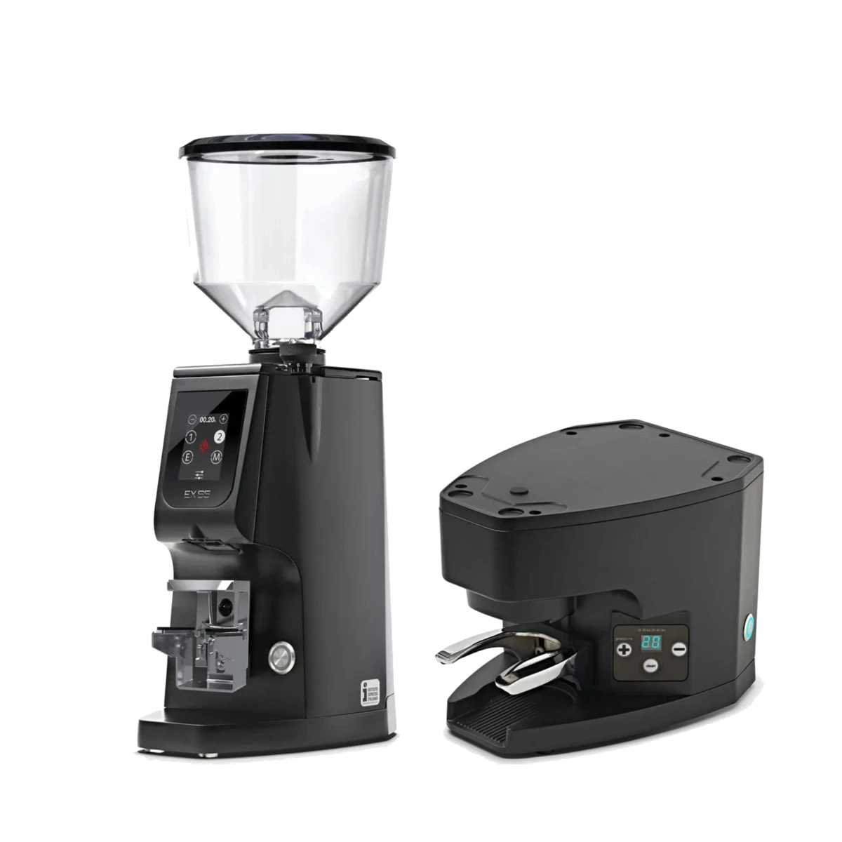 Eureka Atom Excellence 65 Grinder (Matte Black) & Eureka Under-the-Grinder Automatic Tamper for Atom (Black) Bundle Coffee Grinder Eureka