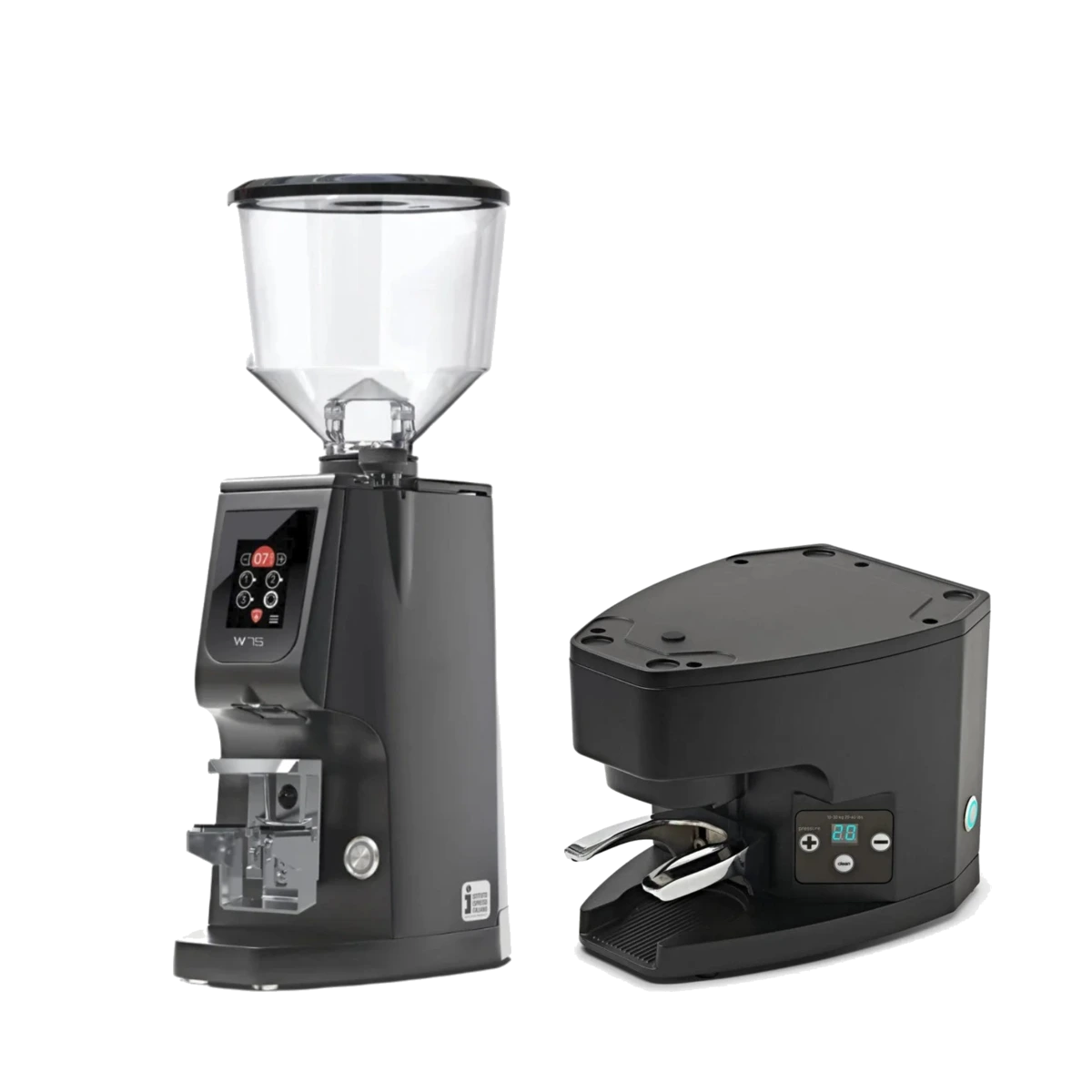 Eureka Atom W 75 Coffee Grinder (Matte Black) & Eureka Under-the-Grinder Automatic Tamper for Atom (Black) Bundle Coffee Grinder Eureka