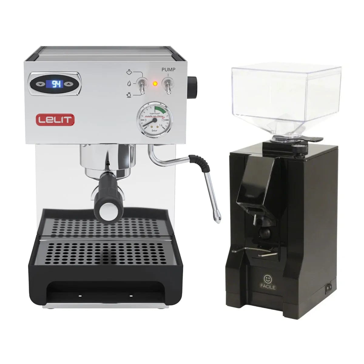 Lelit Anna 2 PL41TEM Espresso Machine with PID and Eureka Mignon Facile (Black) Grinder Bundle Espresso Machine Lelit