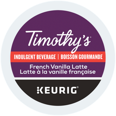 Timothy's Indulgence French Vanilla Latte K-Cup® Pods (Case of 96) - Best Before September 13, 2023 K-Cups Timothy's