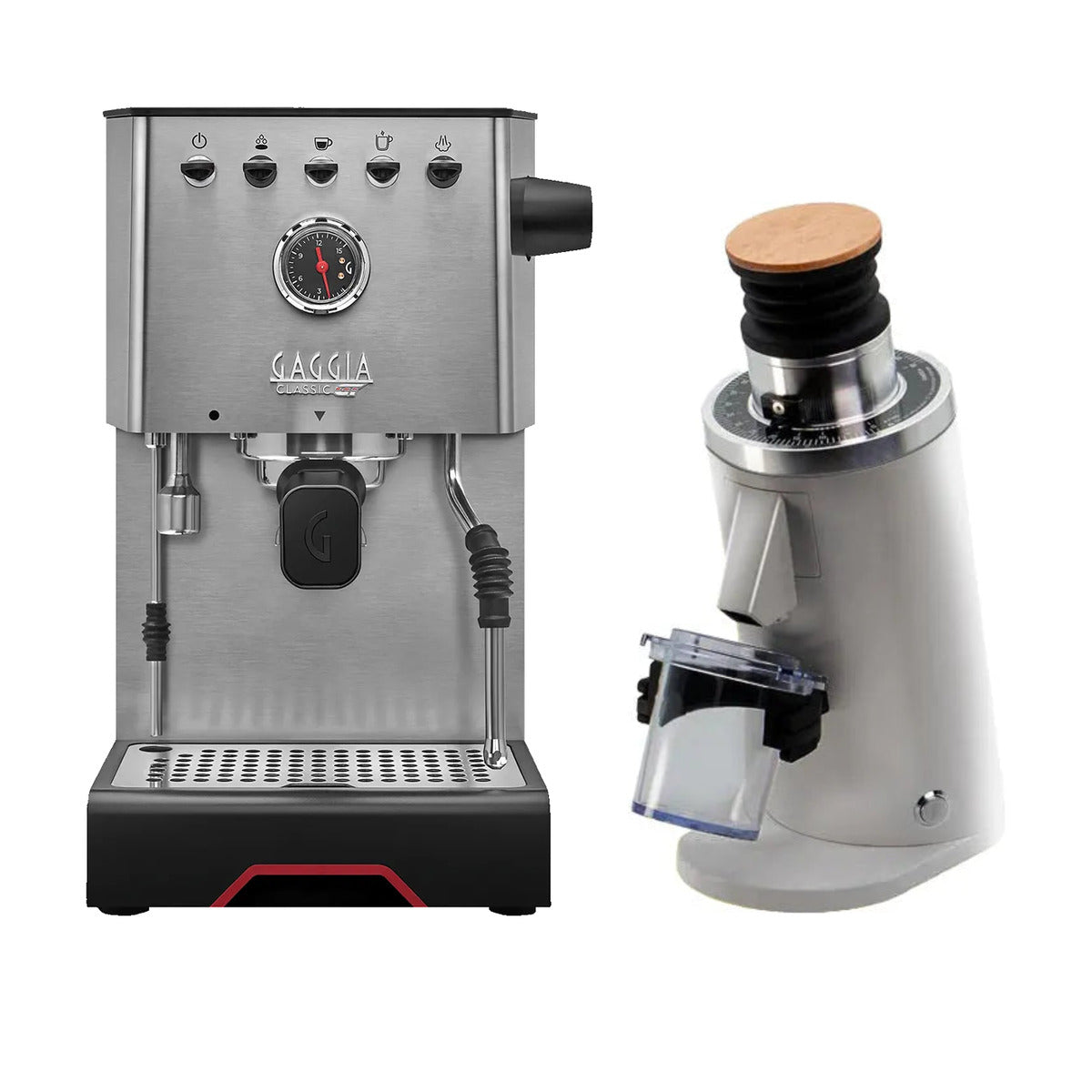 Gaggia Classic GT Stainless Steel & DF54 (Silver) Grinder Bundle Espresso Machine (Prosumer) Gaggia