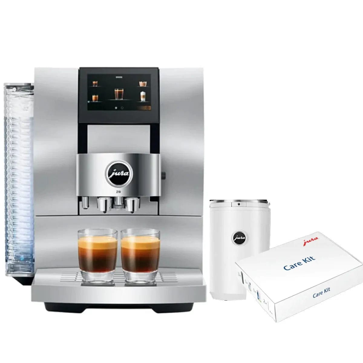 Jura Z10 Aluminum White Super Automatic Coffee Machine Bundle (Jura White Cool Control 1.0 l and Smart Care Kit) Super Automatic Espresso Machine Jura